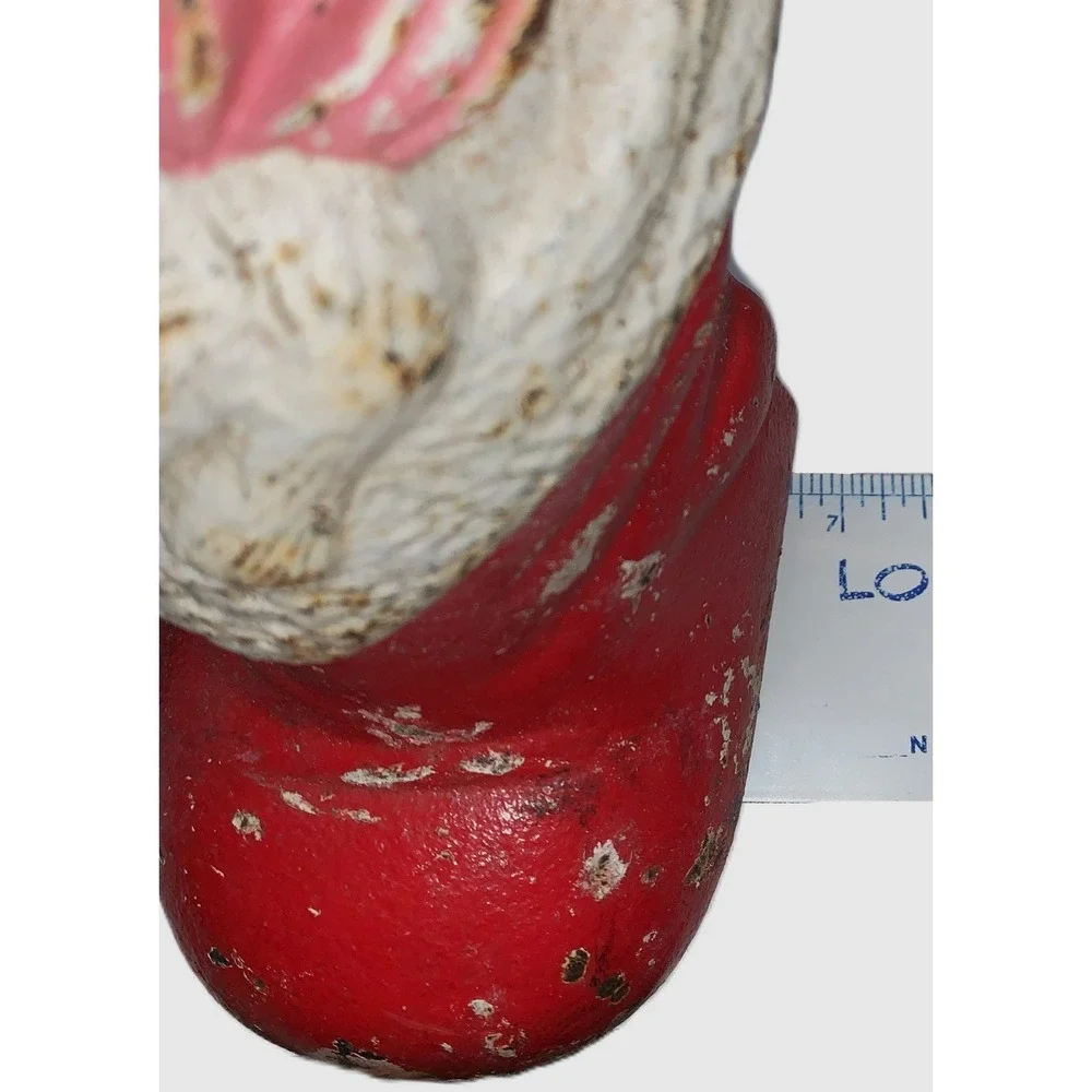 Cast Iron Doorstop Kittens in Santa Style Boots Primitive Chippy Shabby Vintage